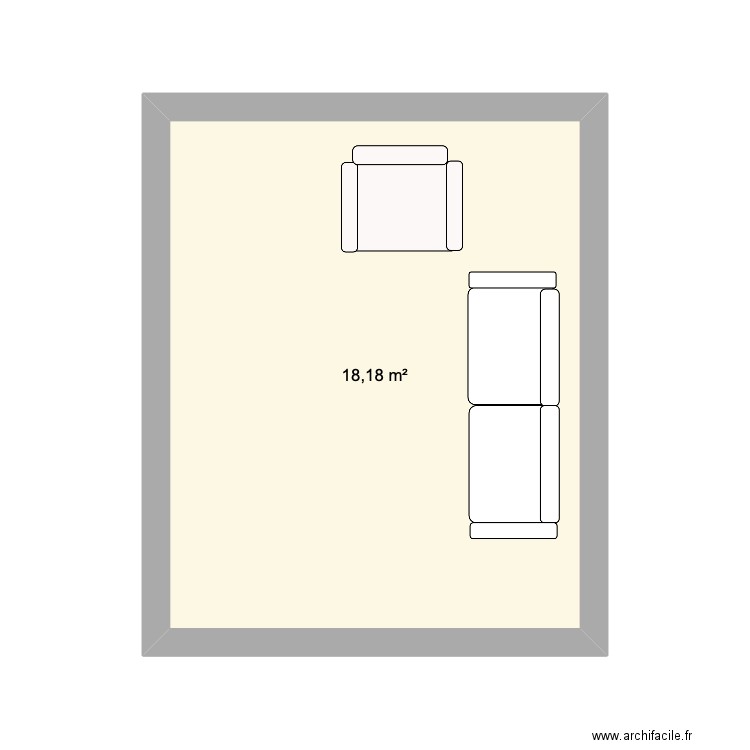 Petit Salon. Plan de 1 pièce et 18 m2