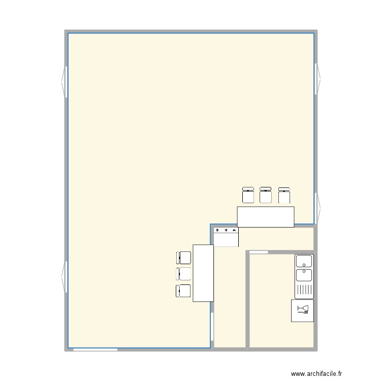 Studio des Freres . Plan de 3 pièces et 76 m2