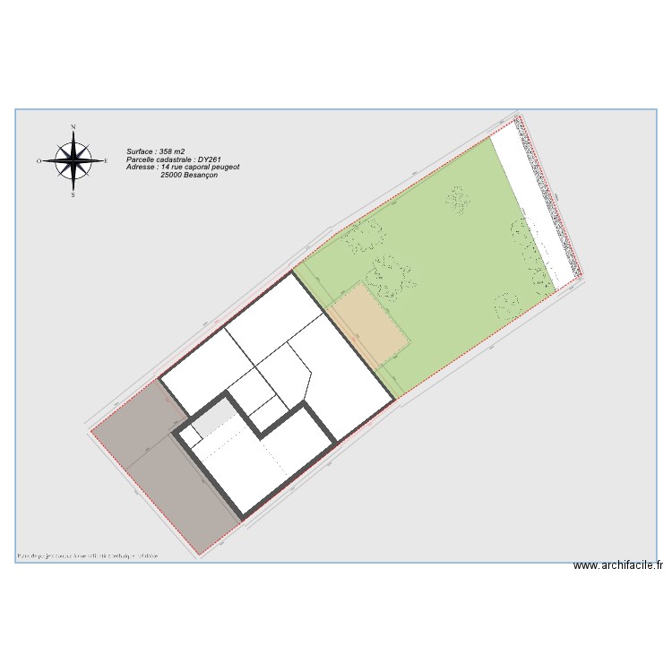 plan masse avec bordure . Plan de 0 pièce et 0 m2