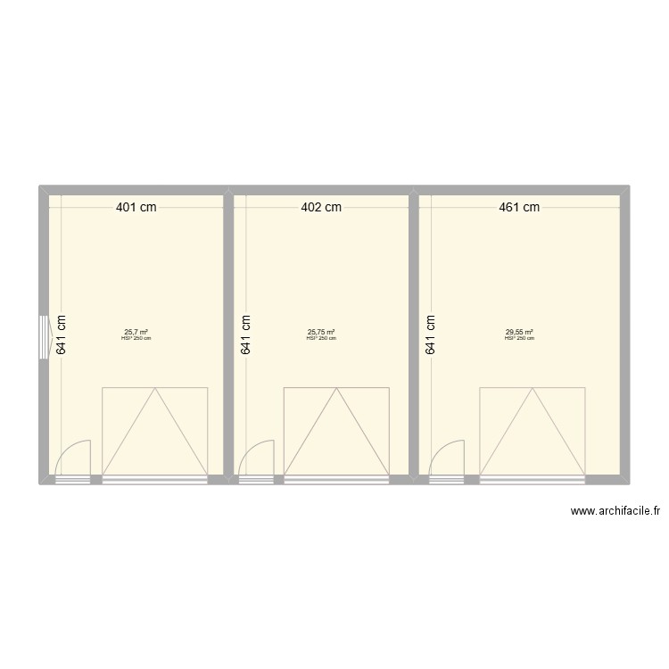 plan garage. Plan de 3 pièces et 81 m2