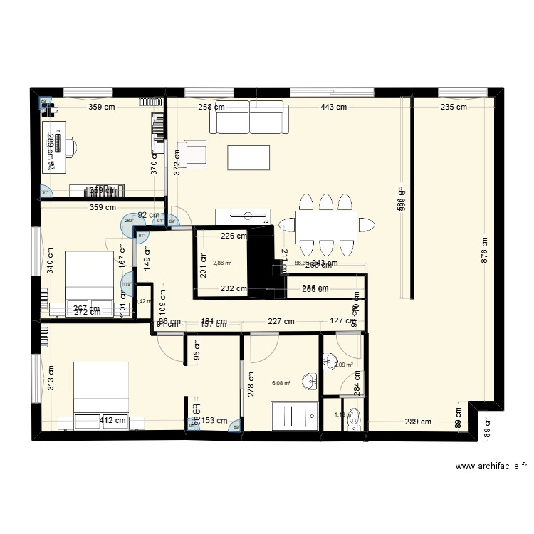 Renovappart. Plan de 7 pièces et 119 m2