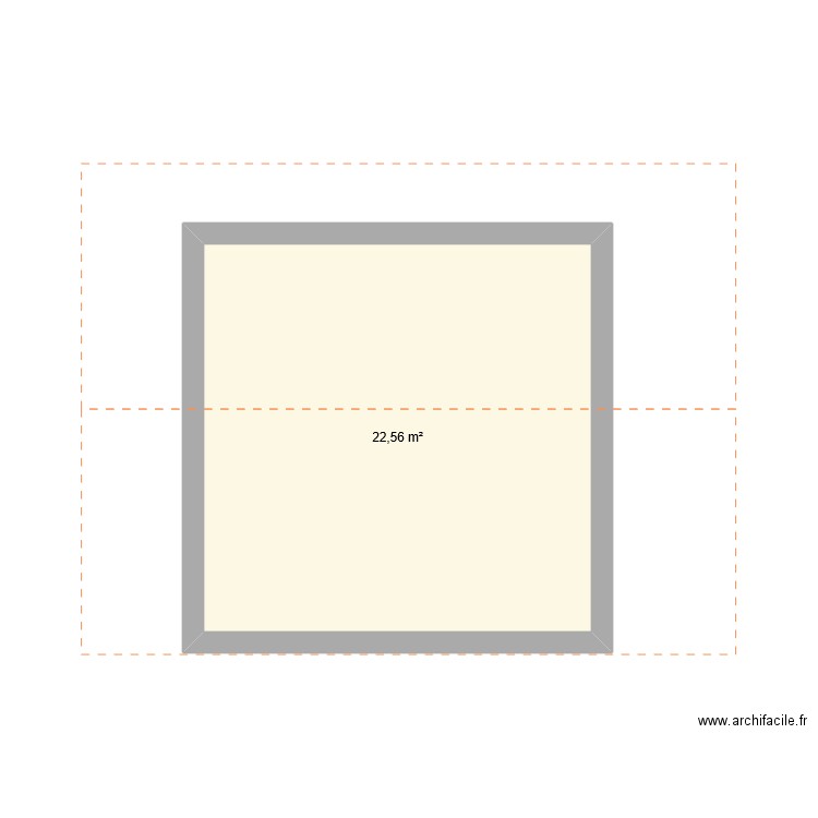 Huet. Plan de 1 pièce et 23 m2