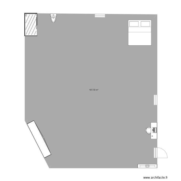 plan chambre . Plan de 1 pièce et 108 m2