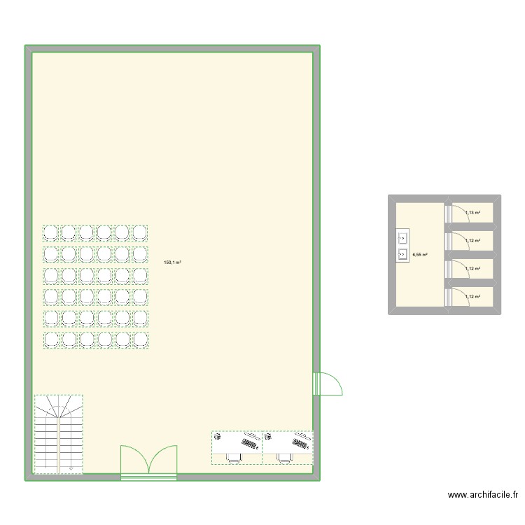 FIRST PLAN (CHURCH). Plan de 6 pièces et 161 m2