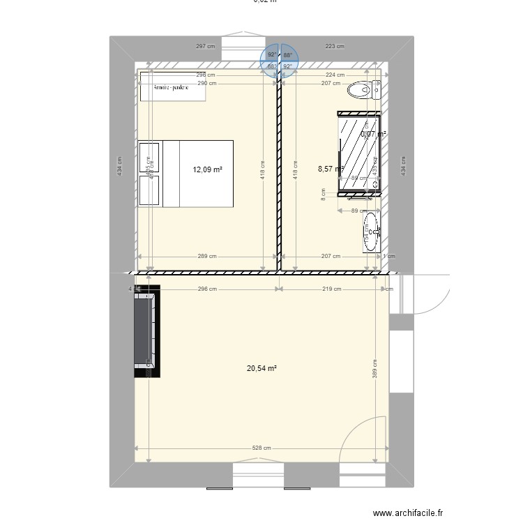 pierrette 2. Plan de 5 pièces et 41 m2