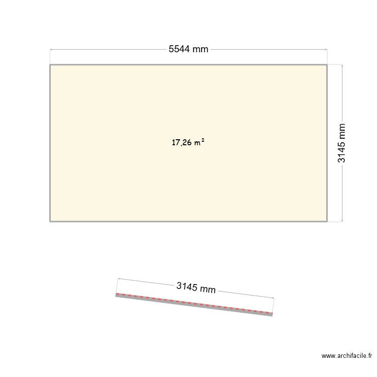 garagecoupe2. Plan de 1 pièce et 17 m2