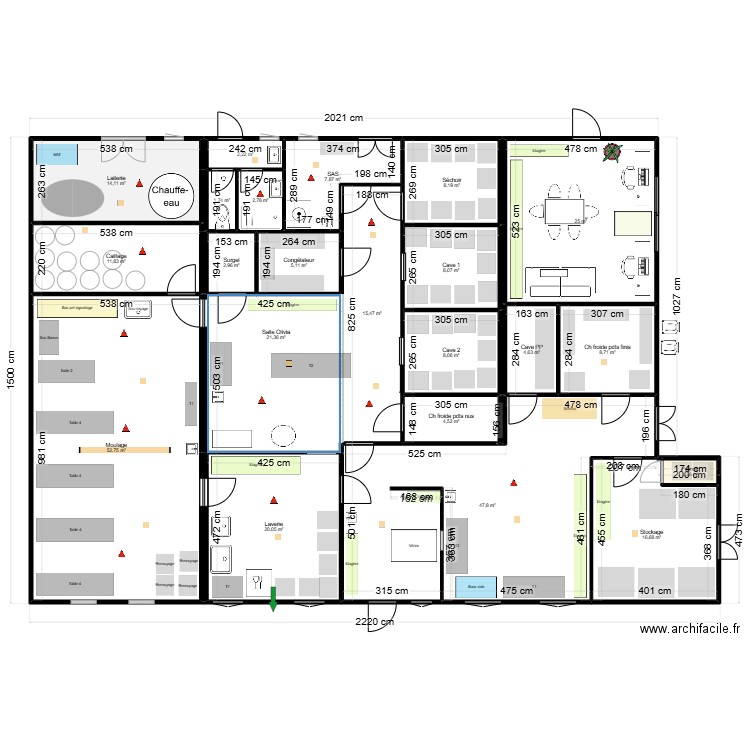 Petit Jabron V3. Plan de 22 pièces et 291 m2