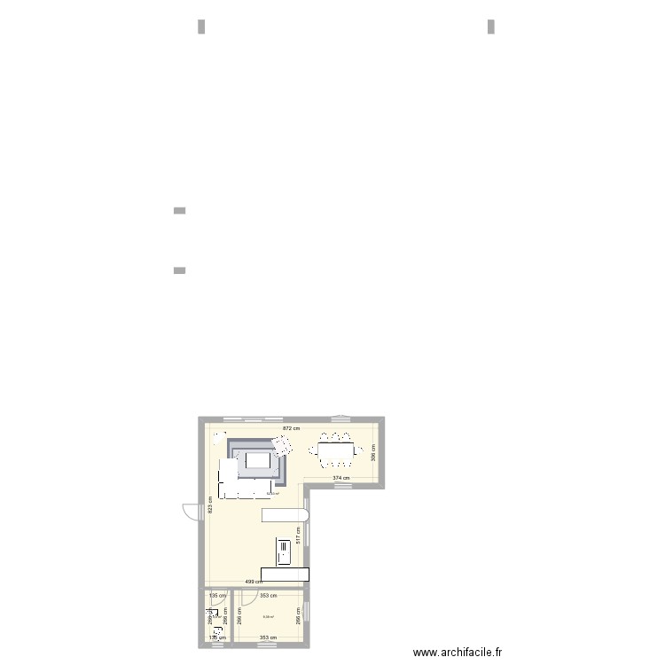 Maison. Plan de 3 pièces et 65 m2