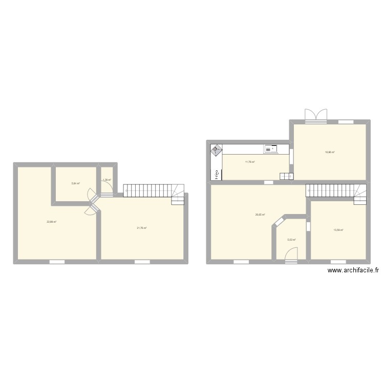 Maison mallet. Plan de 9 pièces et 126 m2