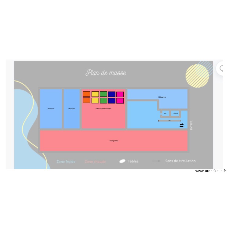 plan de masse. Plan de 6 pièces et 244 m2