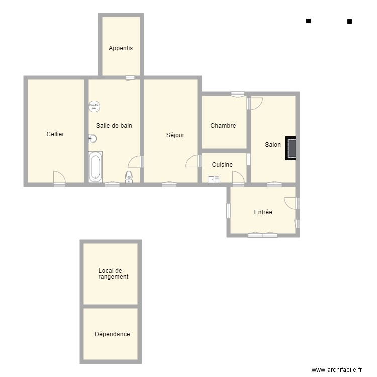 LEROUX RDC. Plan de 10 pièces et 161 m2