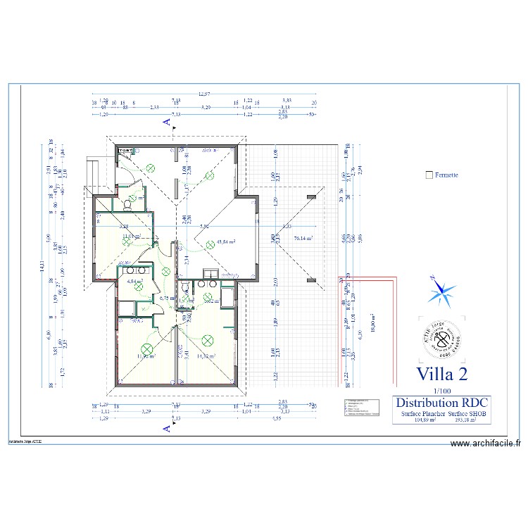 plan de distrisbution villa 2. Plan de 0 pièce et 0 m2