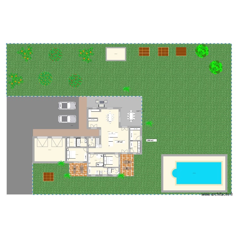 maison parfaite modele def 06. Plan de 43 pièces et 644 m2