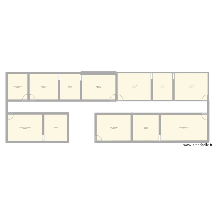 plan stade des Mages. Plan de 12 pièces et 209 m2