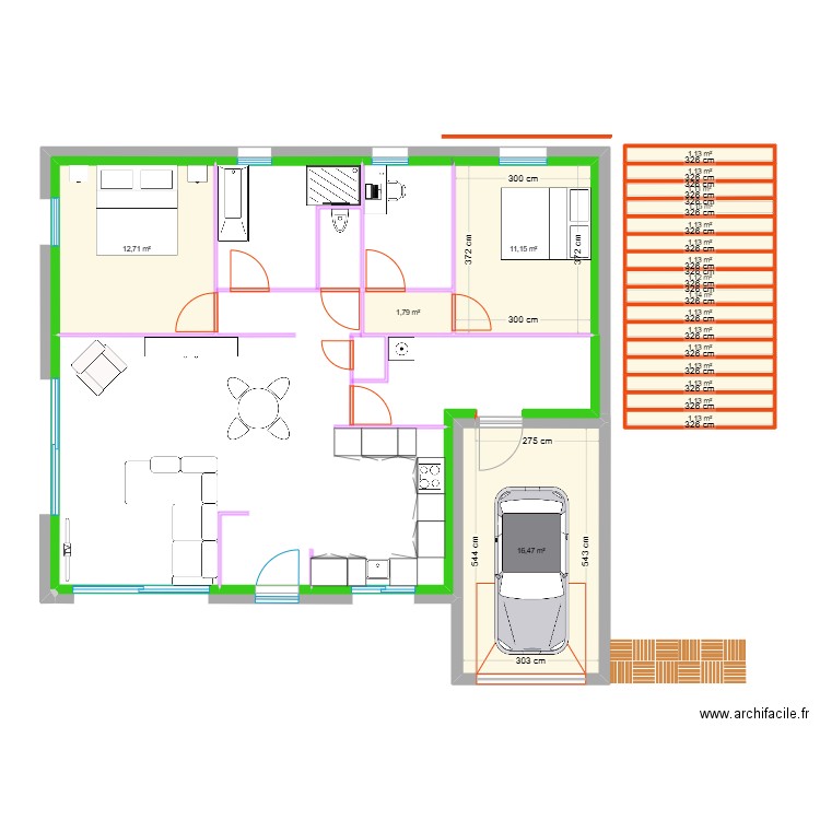 PLOUHA. Plan de 20 pièces et 60 m2