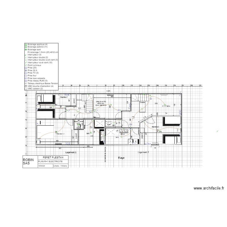 ROBIN_PLAN ELEC_R+1_FERET_PLESTAN.. Plan de 0 pièce et 0 m2