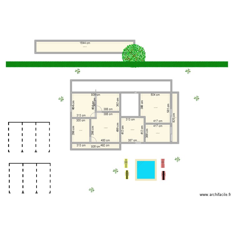 projet. Plan de 9 pièces et 159 m2