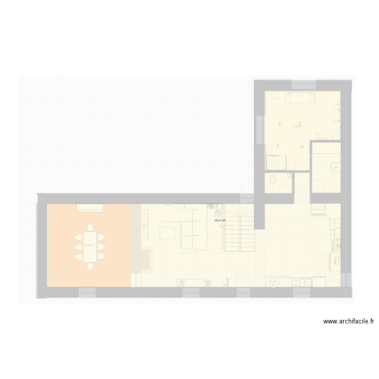 Doc vierge. Plan de 1 pièce et 122 m2