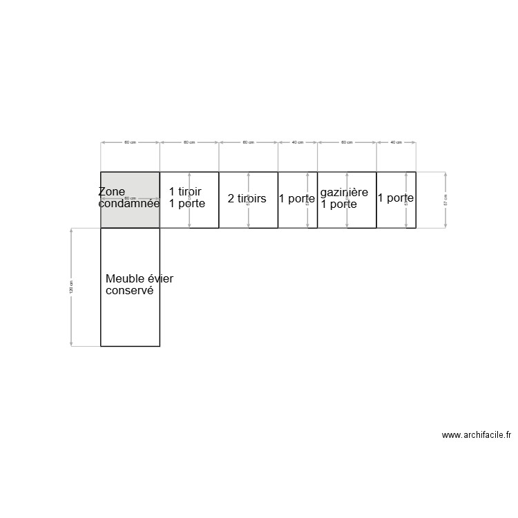 plan BUKOWSKI meubles cuisine. Plan de 0 pièce et 0 m2