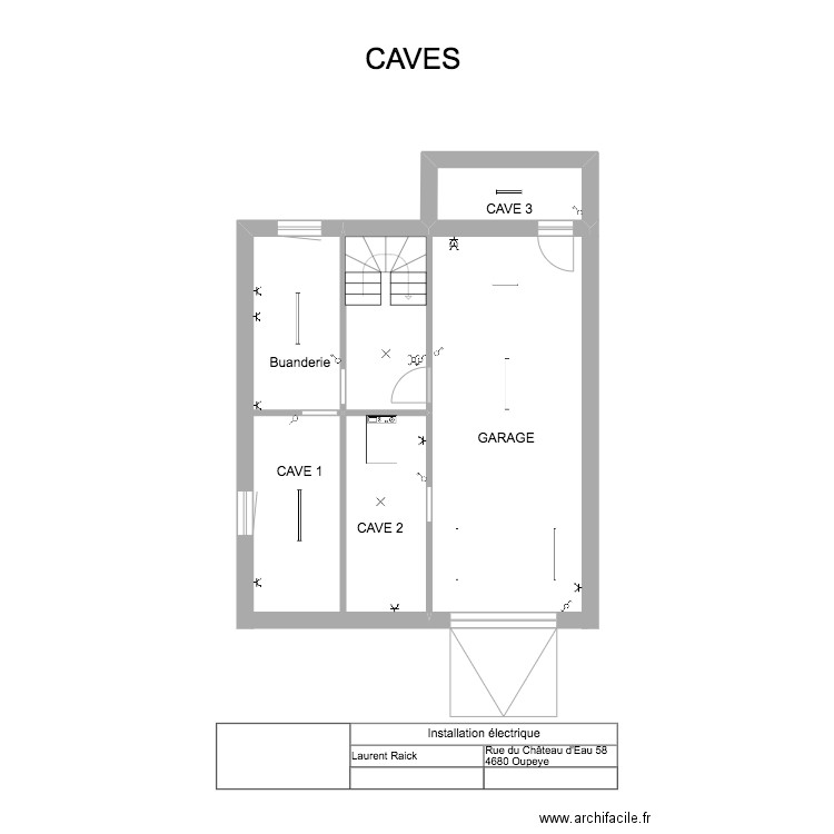 Cave. Plan de 1 pièce et 4 m2