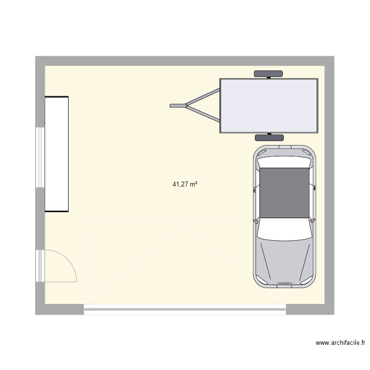 GARAGE. Plan de 1 pièce et 41 m2