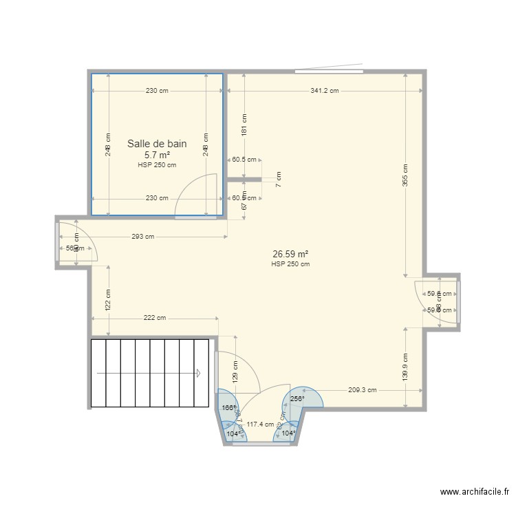 ACR JEANNEL. Plan de 2 pièces et 32 m2