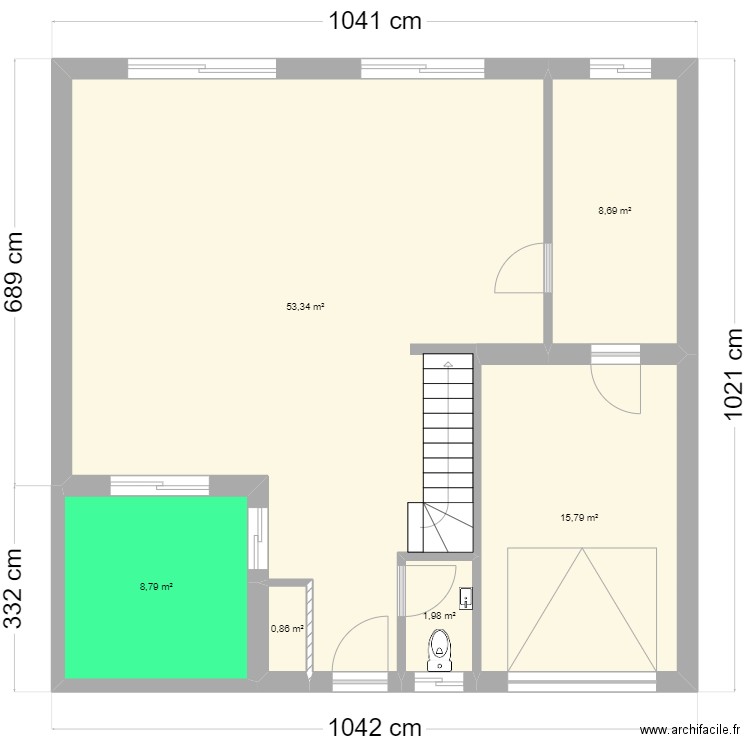 terrain stro ESSAI bis. Plan de 6 pièces et 89 m2