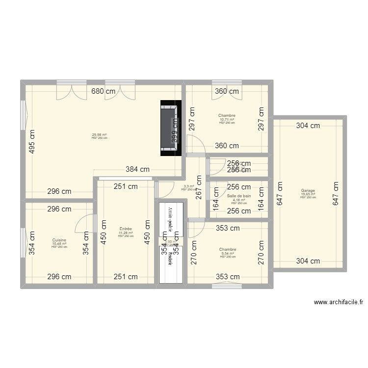 Miramont. Plan de 10 pièces et 105 m2