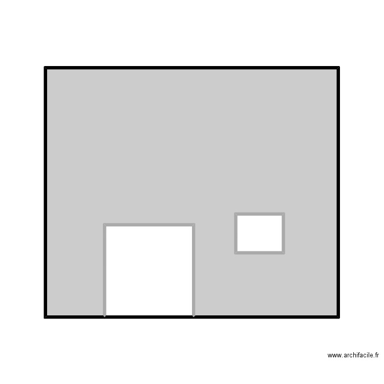 Les Portes - facade sud . Plan de 3 pièces et 35 m2