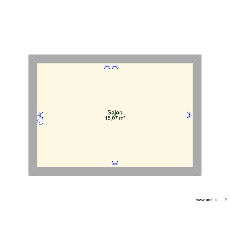 Palaiseautest. Plan de 1 pièce et 15 m2