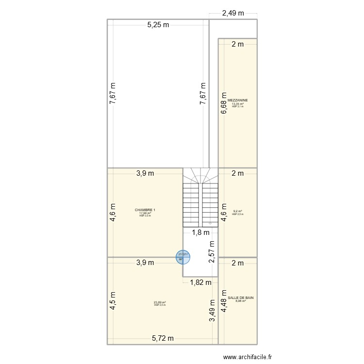 MARGARITA 1ER. Plan de 5 pièces et 73 m2