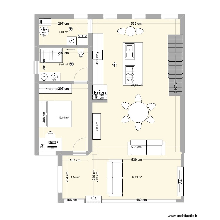 piece a vivre 2. Plan de 6 pièces et 85 m2