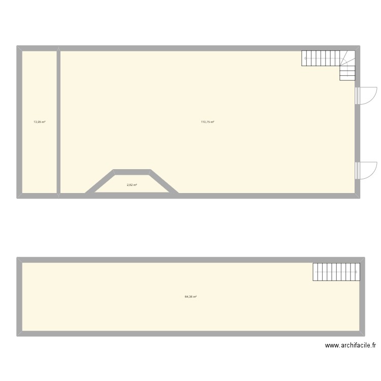 café. Plan de 4 pièces et 197 m2