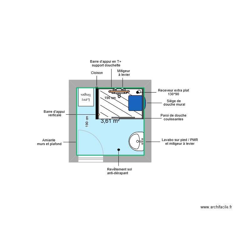 Projet ARULALAGAN. Plan de 1 pièce et 4 m2