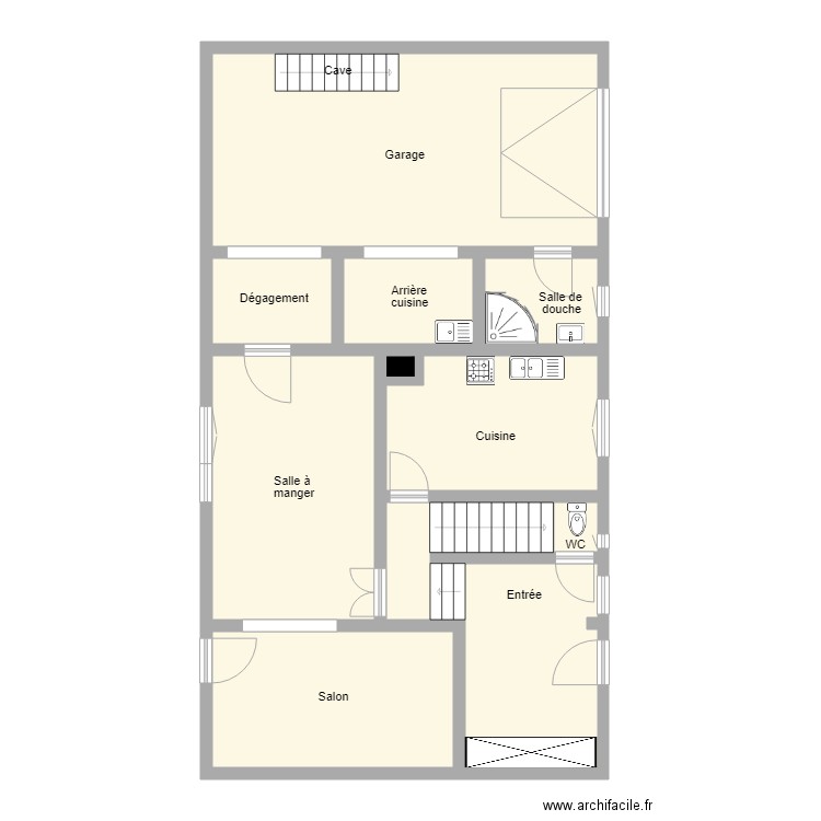 THORAUD RDC . Plan de 11 pièces et 108 m2