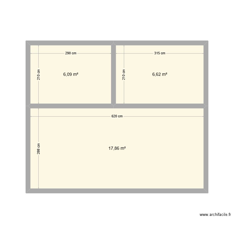 test 2. Plan de 3 pièces et 31 m2