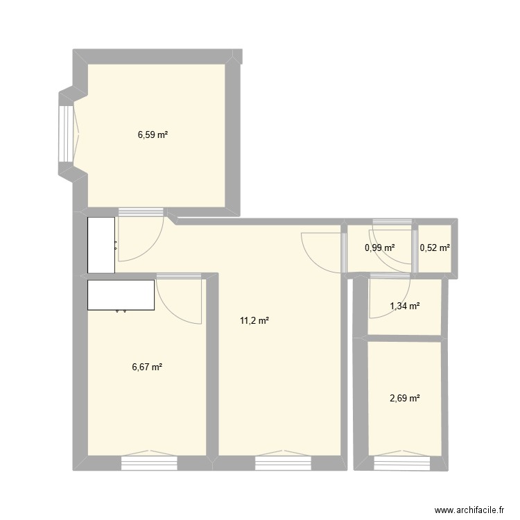 efzfzfezfzef. Plan de 7 pièces et 30 m2