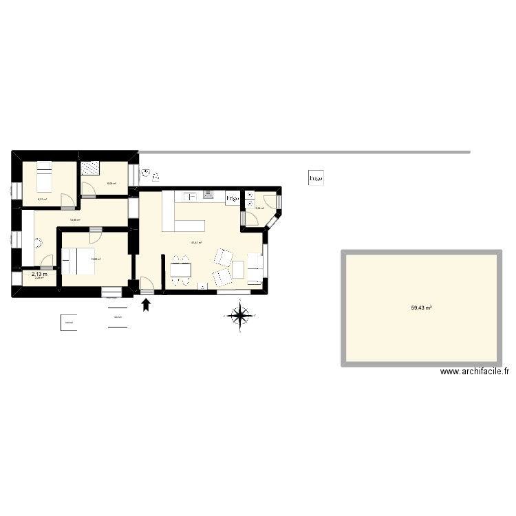 1 mars L v2. Plan de 8 pièces et 150 m2