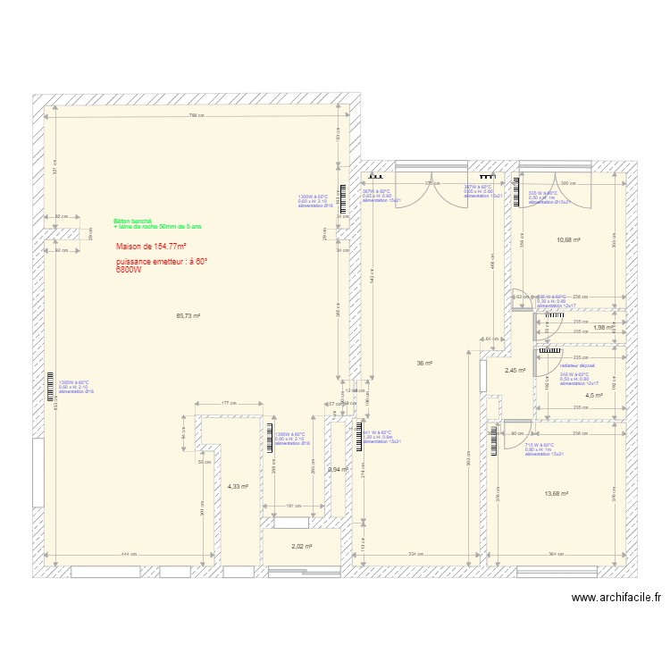 caroff2. Plan de 11 pièces et 163 m2