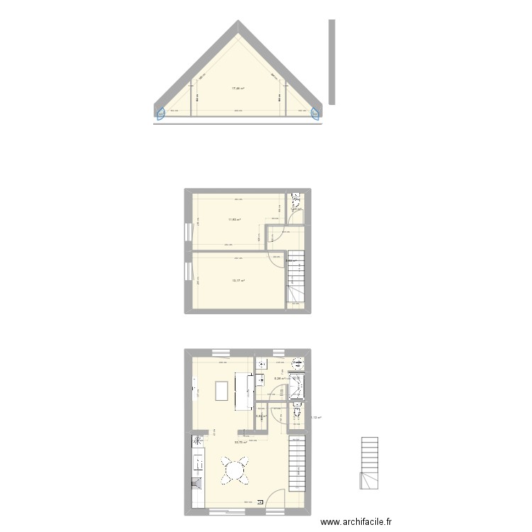 saint leger 23. Plan de 9 pièces et 90 m2