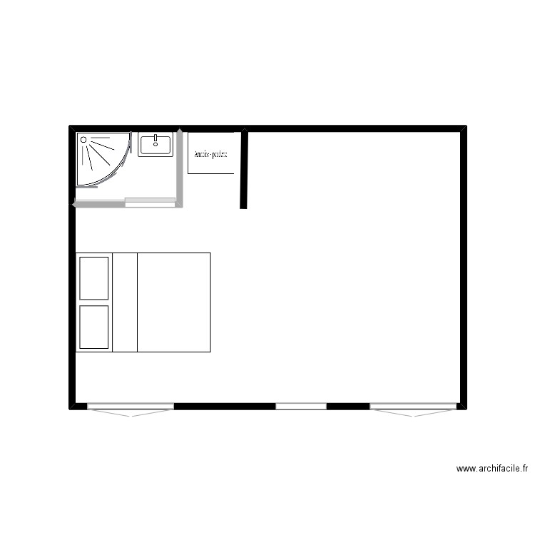 ailleret 7eme. Plan de 1 pièce et 65 m2