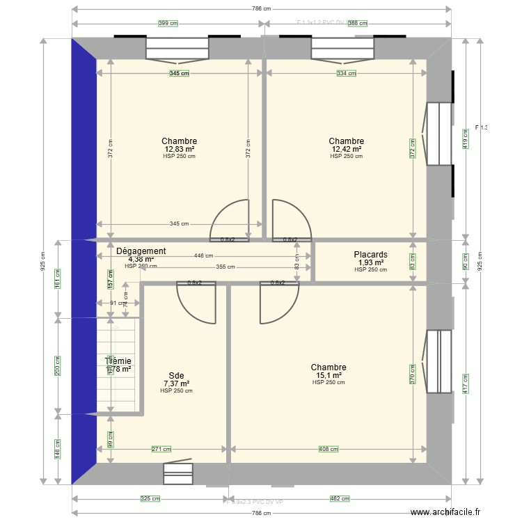 ML24016114 HUBERT . Plan de 11 pièces et 110 m2