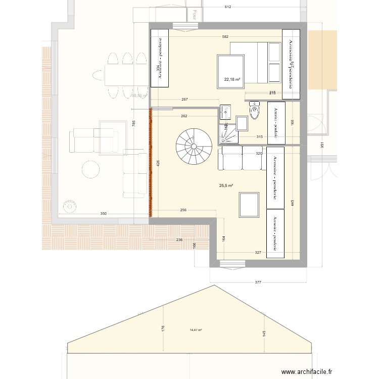 NicoPoussin_ToBE_v4 EscalierColimasson. Plan de 11 pièces et 172 m2