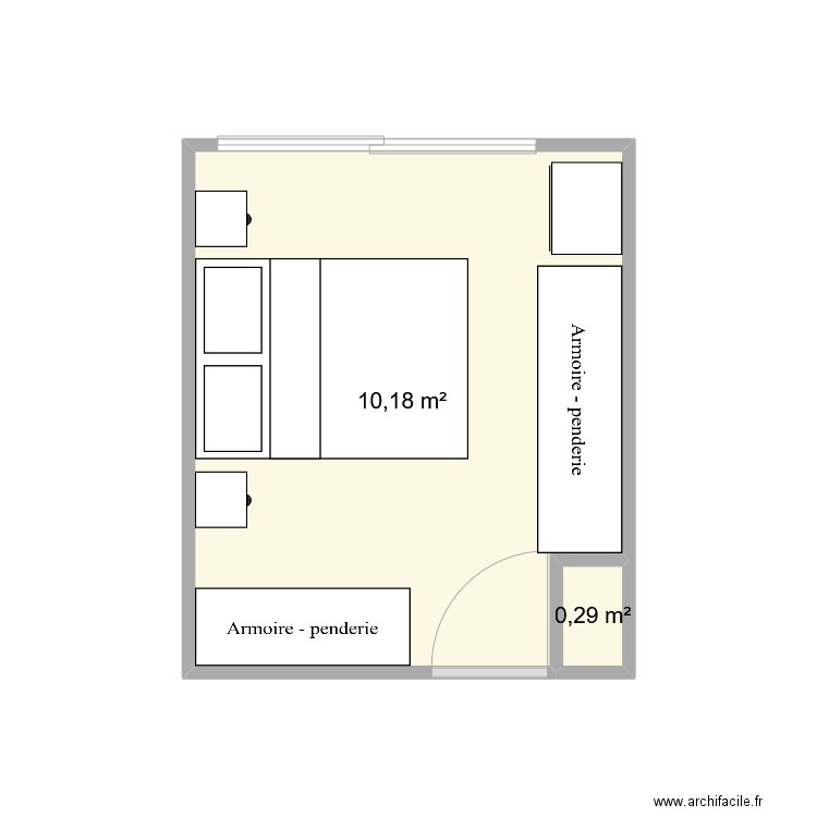 QTO Casal. Plan de 2 pièces et 10 m2