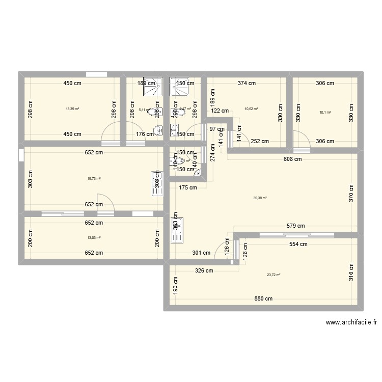 plan villa waky. Plan de 10 pièces et 138 m2