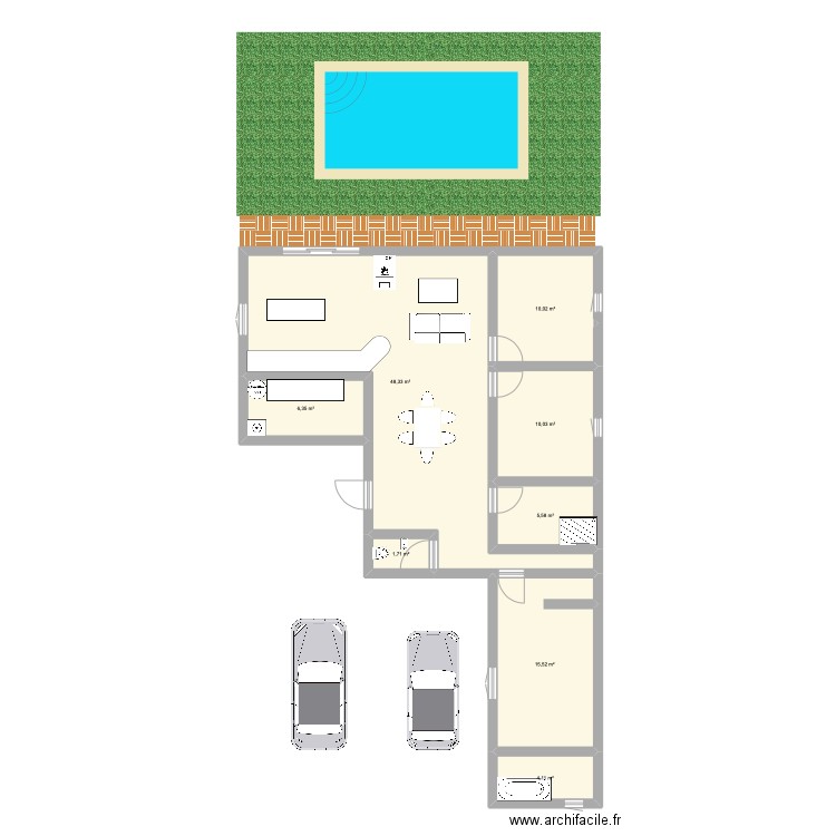 maison escalier . Plan de 8 pièces et 102 m2