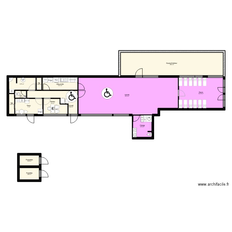 77LR16CDG projet v2 jordan1.. Plan de 14 pièces et 171 m2