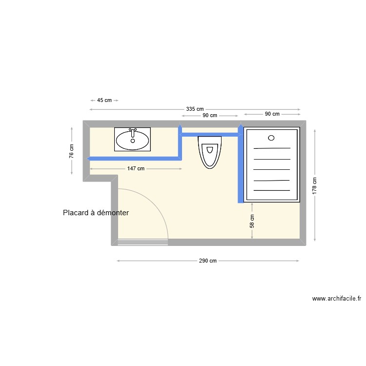 sdd duchamp. Plan de 3 pièces et 5 m2