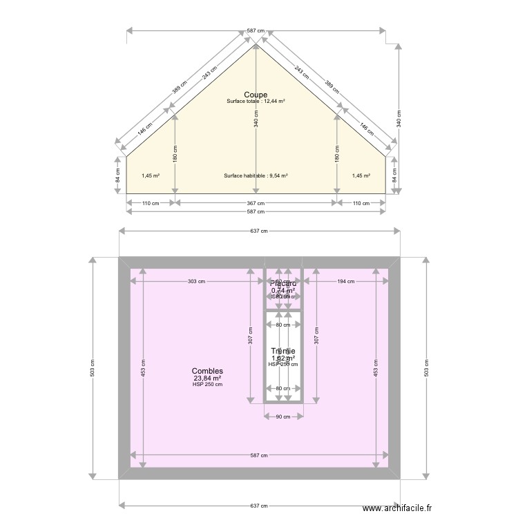 ML25002820. Plan de 3 pièces et 26 m2