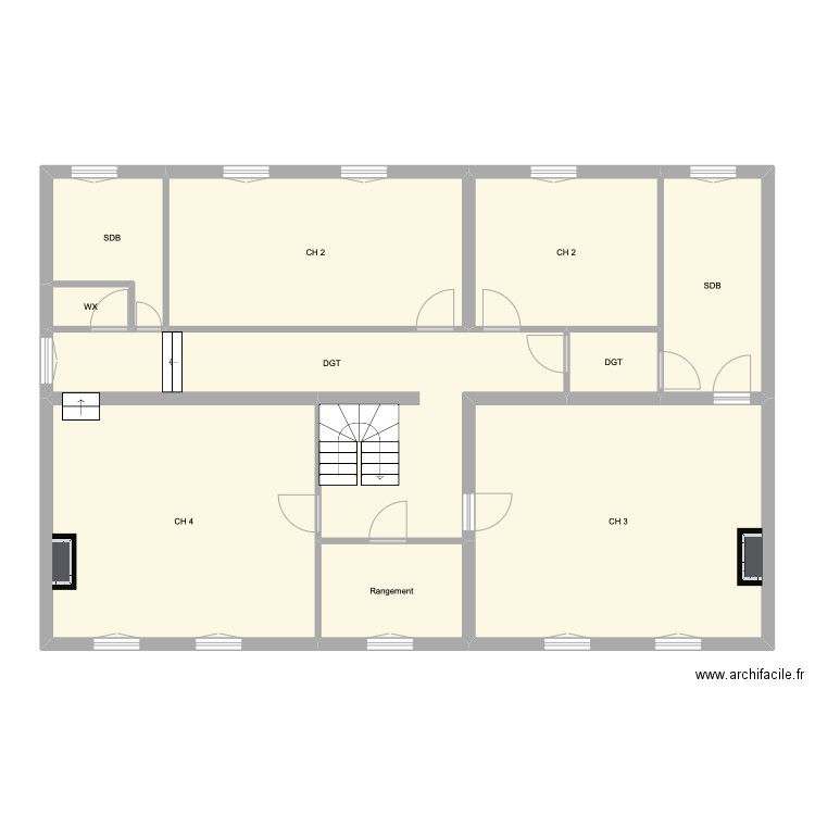 24-42 Étage 1. Plan de 10 pièces et 141 m2